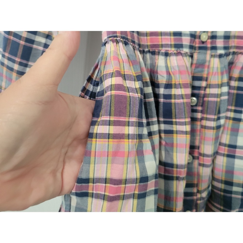 Polo Ralph Lauren Girls Plaid Shirt Dress Size 6 Pink Blue Cotton Long Sleeve - Picture 4 of 10
